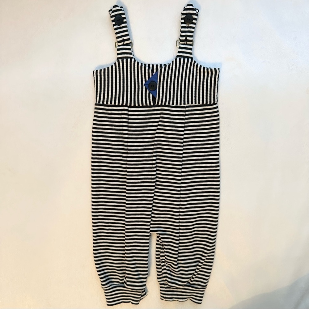 Bang Bang Copenhagen Striped Baby Overall Romper Denmark stretch 12-18M blk wht